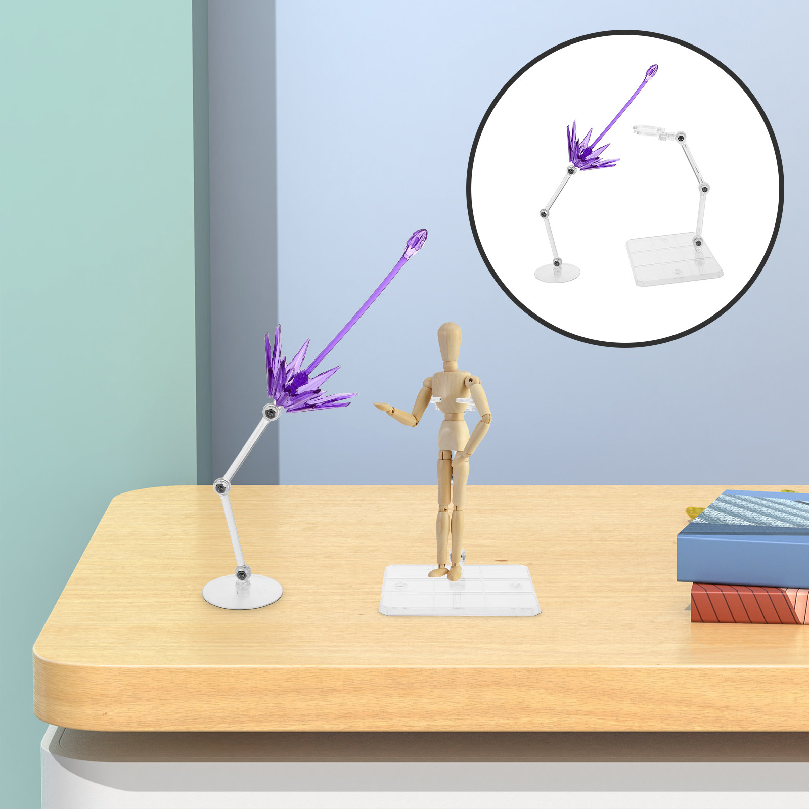 Action Figure Stand - 2 шт. прозрачные пластиковые подставки для
